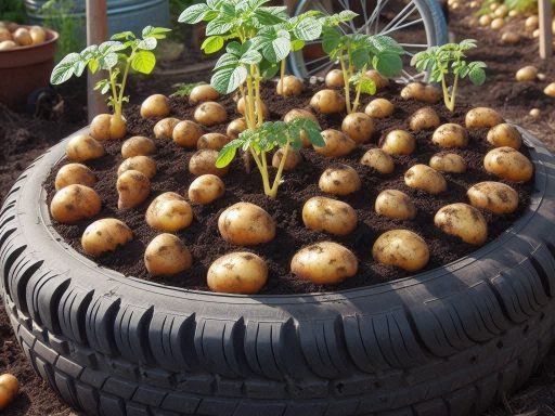 Growing Potatoes in a Recycled Tyre Bed