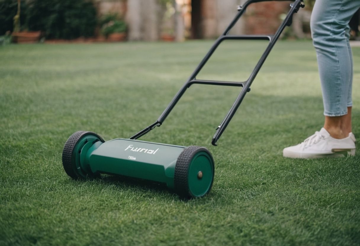 The Manual Push Lawnmower Is Easy To Use