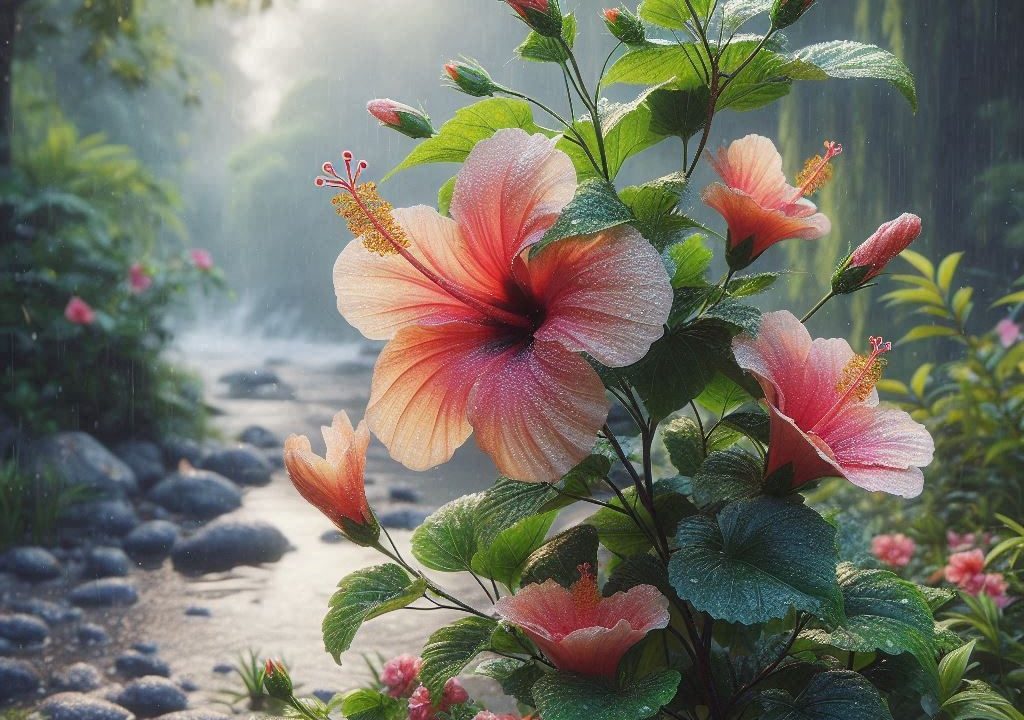 Hibiscus Bright Abundance Of Beauty